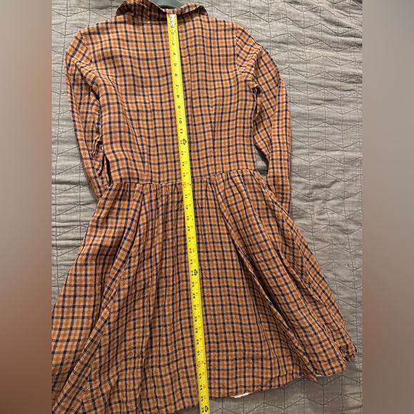 Son de Flor Checkered plaid Brown black linen Dress - Picture 11 of 16